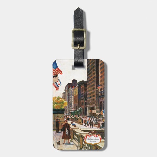 ミシガン通り、シカゴ、バイジョン・ファルター ラゲッジタグ (正面縦)