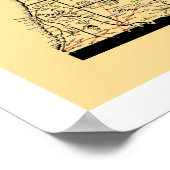 ミシガン鉄道地図1897 ポスター (角)