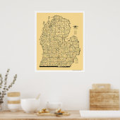 ミシガン鉄道地図1897 ポスター (キッチン)