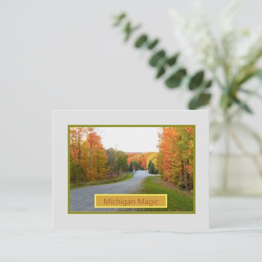 「ミシガン魔法」/秋の色はがき ポストカード (スタンド正面)
