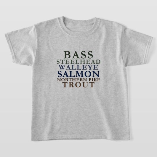 ミシガン魚釣りテーマキッズティー Tシャツ (レイダウン)