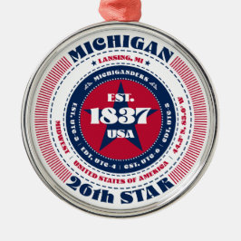 ミシガン26th州クリスマスオーナメント メタルオーナメント
