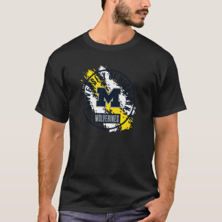 ミシガン・ウルヴァリンズ レトロ ペイント グレー 公式ライセンス商品 Tシャツ