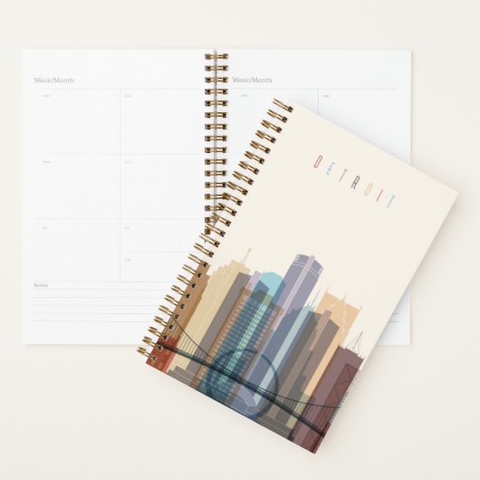 ミシガン，デトロイト |都市スカイライン プランナー手帳 (ディスプレー)