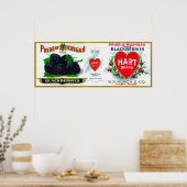 ミシガン・ブラックベリー・ラベル・ハートプライド(MI) ポスター (キッチン)