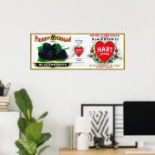 ミシガン・ブラックベリー・ラベル・ハートプライド(MI) ポスター (ホームオフィス)