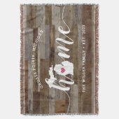 ミシガン ホームステート パーソナライズド ラスティック ウッド ルック スローブランケット (正面縦)