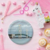 ミシガン・マッキナックブリッジ写真 ペーパープレート (パーティー)