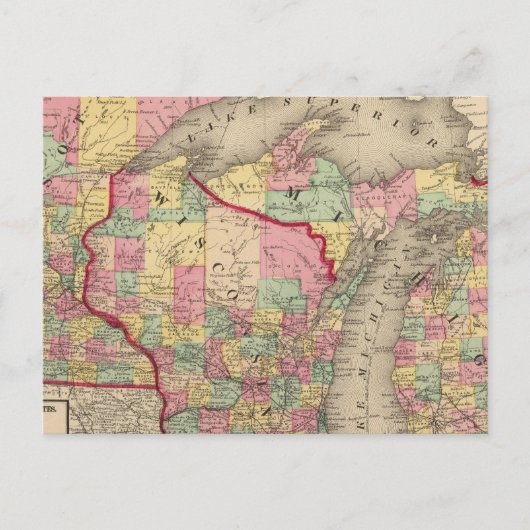 ミシガン、ミネソタ、ウィスコンシン2 ポストカード (正面)