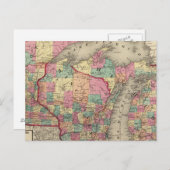 ミシガン、ミネソタ、ウィスコンシン ポストカード (正面/裏面)