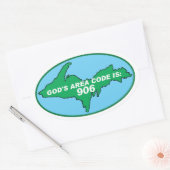 ミシガン・ヨーパーステッカーの上部半島 楕円形シール (封筒)