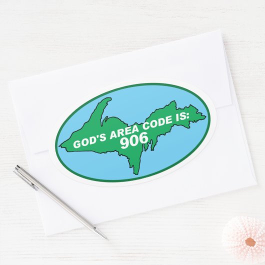 ミシガン・ヨーパーステッカーの上部半島 楕円形シール (封筒)