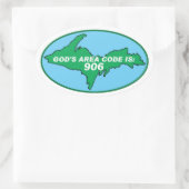 ミシガン・ヨーパーステッカーの上部半島 楕円形シール (バッグ)