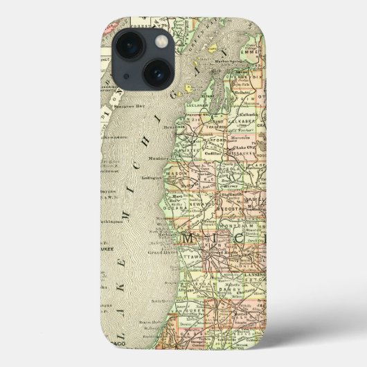 ミシガン ヴィンテージマップ Case-Mate iPhoneケース (裏面)