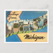 ミシガン・ヴィンテージ・トラベルMuskegonからの挨拶 ポストカード (正面)