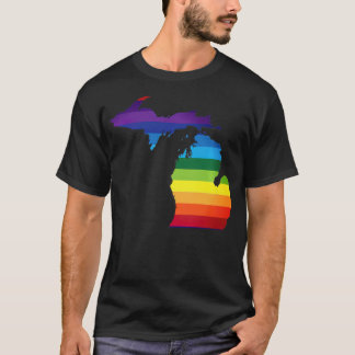 ミシガンLGBTレインボー国旗ゲイプライド Tシャツ