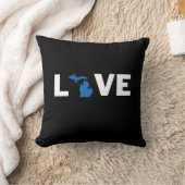 ミシガンLOVE装飾枕 クッション (ブランケット)