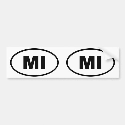 ミシガンMI楕円 バンパーステッカー (正面)