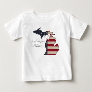 ミシガ誇りを持ったン出身であること 愛国心 ベビーTシャツ