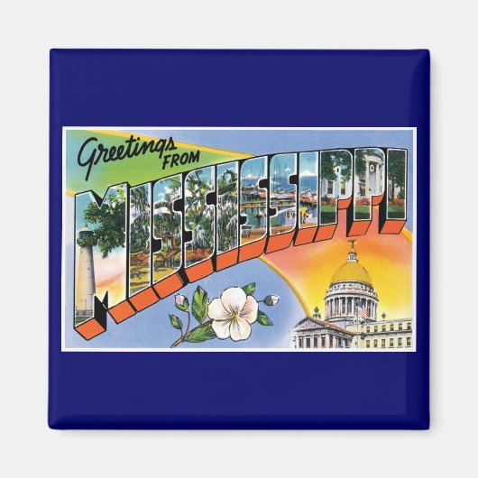 ミシシッピからの挨拶！ マグネット (正面)