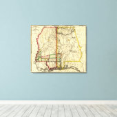 ミシシッピとアラバマのパノラマの地図 キャンバスプリント (インサイチュ (ウッドフロア))