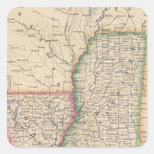 ミシシッピとルイジアナの州 スクエアシール (正面)