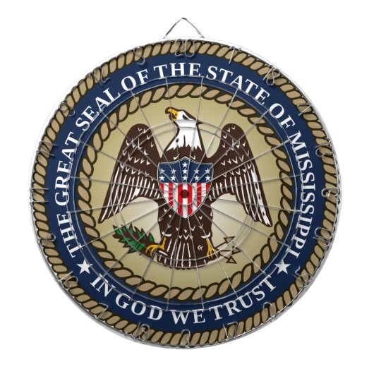 ミシシッピのシール(米国州) ダーツボード (正面)