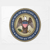 ミシシッピのシール(米国州) フリースブランケット (正面(横))