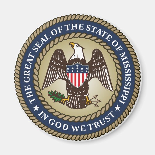 ミシシッピのシール(米国州) マグネット (正面)