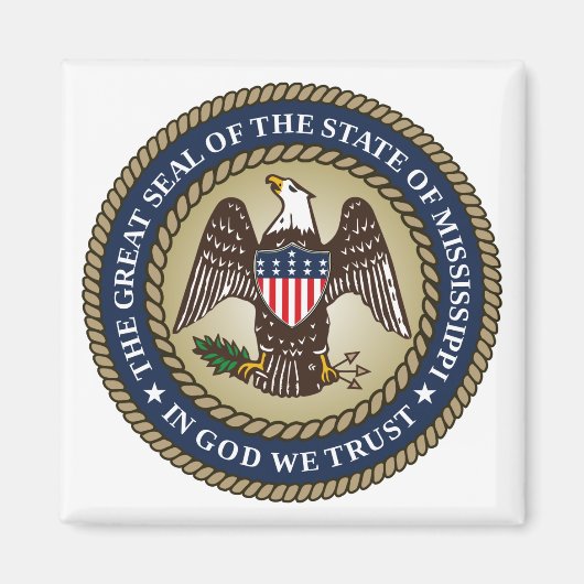 ミシシッピのシール(米国州) マグネット (正面)