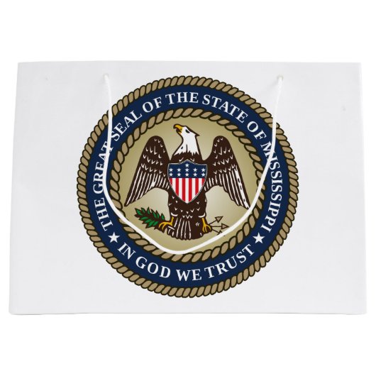 ミシシッピのシール(米国州) ラージペーパーバッグ (正面)