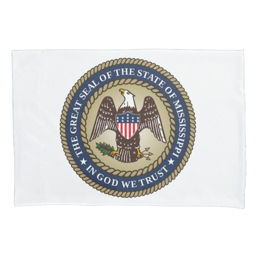 ミシシッピのシール(米国州) 枕カバー (正面)