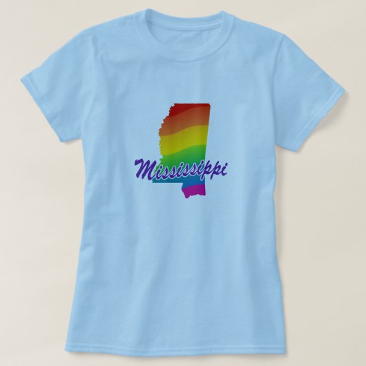 ミシシッピのレインボー州 Tシャツ (デザイン正面)