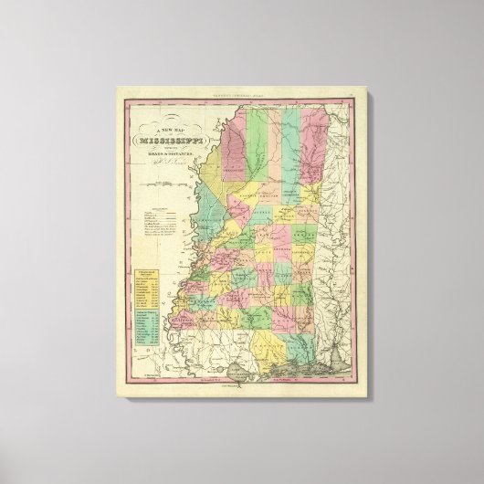 ミシシッピの新しい地図 キャンバスプリント (正面)