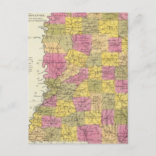 ミシシッピの新しい地図 ポストカード (正面)