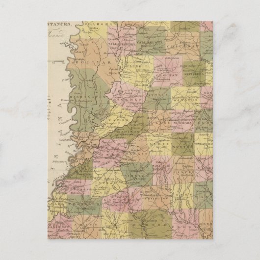 ミシシッピの新しい地図 ポストカード (正面)