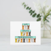 ミシシッピの猫たちのハッピーバースデー ポストカード (スタンド正面)