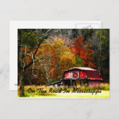 ミシシッピの道沿いの古い納屋 ポストカード (正面/裏面)