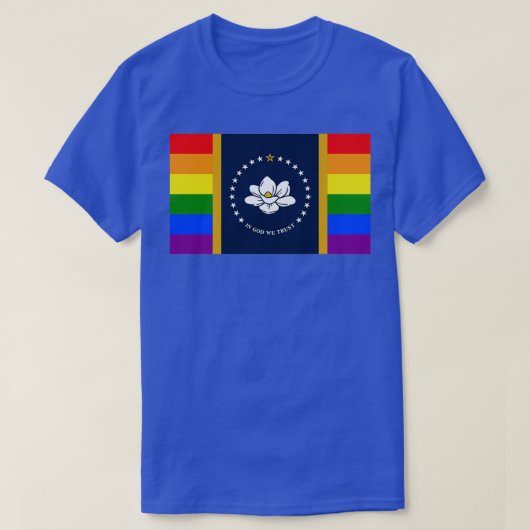 ミシシッピプライド国旗 Tシャツ (デザイン正面)