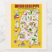 ミシシッピヴィンテージの地図 ワインラベル (シングルラベル)