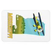 ミシシッピヴィンテージマップ旅行ポスタープリント。 マグネット (横)