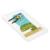 ミシシッピヴィンテージマップ旅行ポスタープリント。 マグネット (右側)