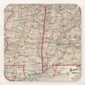 ミシシッピーおよびアラバマ スクエアペーパーコースター (正面)