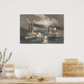 ミシシッピーでのレース – Fパーマーファインアートポスター ポスター (キッチン)