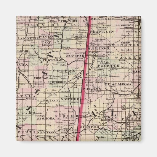 ミシシッピーとアラバマ マグネット (正面)