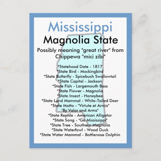 ミシシッピーについて ポストカード (正面)