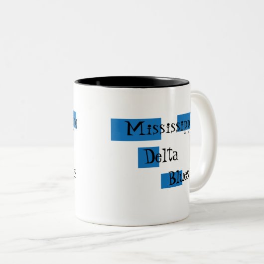 ミシシッピーのデルタの青のコーヒー・マグ ツートーンマグカップ (正面右)