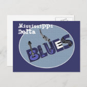 ミシシッピーのデルタの青の郵便はがき ポストカード (正面/裏面)