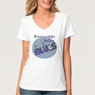 ミシシッピーのデルタの青のTシャツ Tシャツ