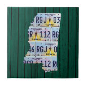 ミシシッピーのナンバープレートの地図のセラミックタイル タイル (正面)